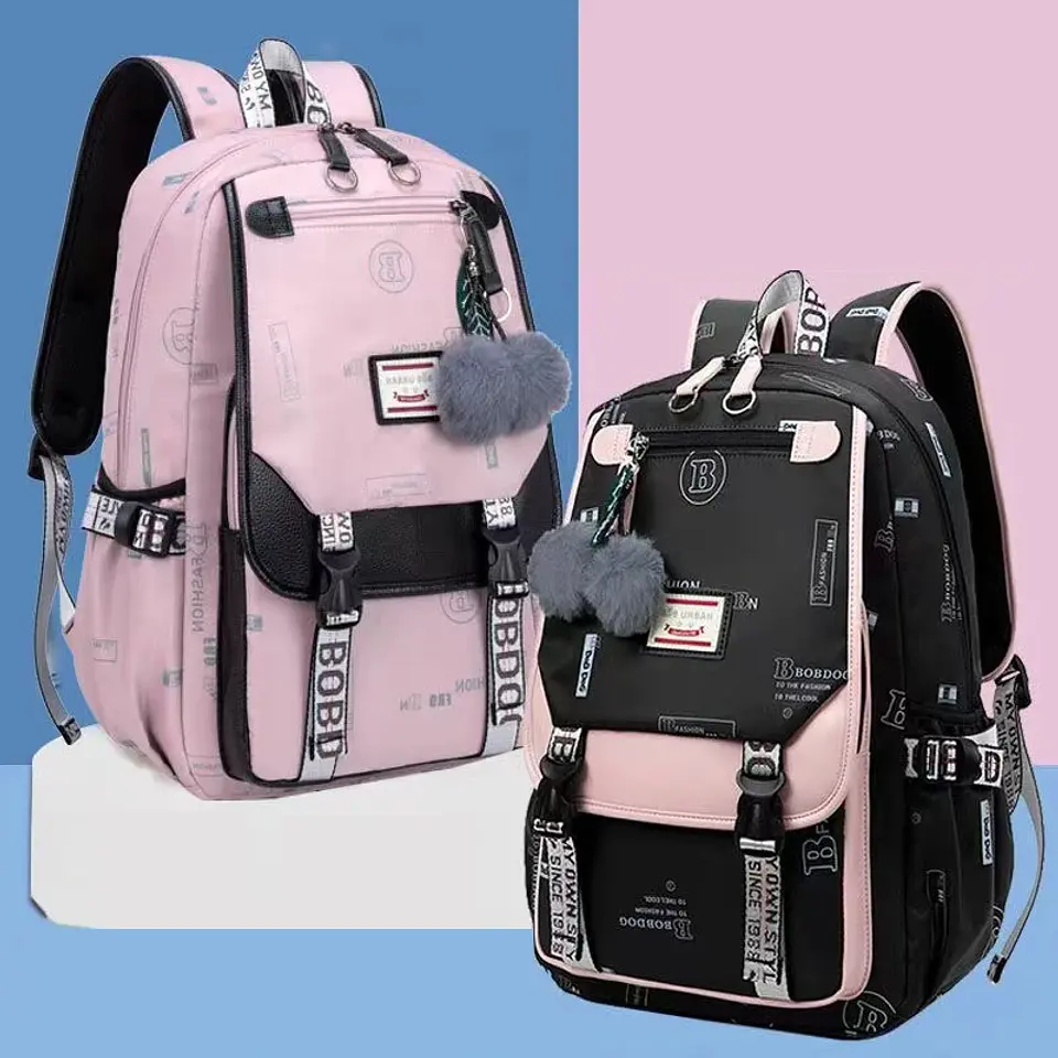 Large Canvas Backpack – Teen Girls School Bag 1