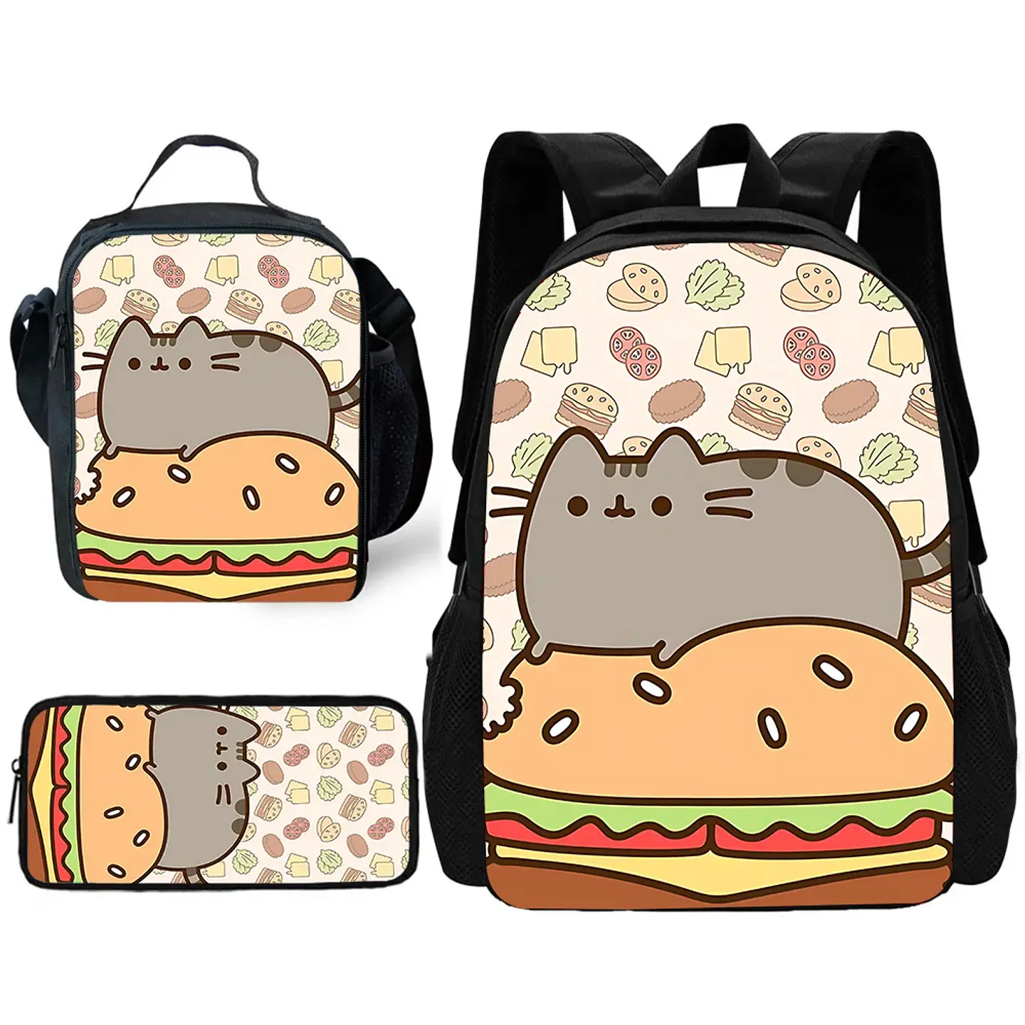 Kawaii Cat Backpack Set II – Lunch Bag & Pencil 2