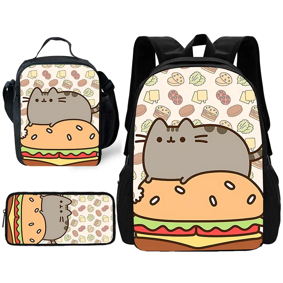 Kawaii Cat Backpack Set II – Lunch Bag & Pencil 2