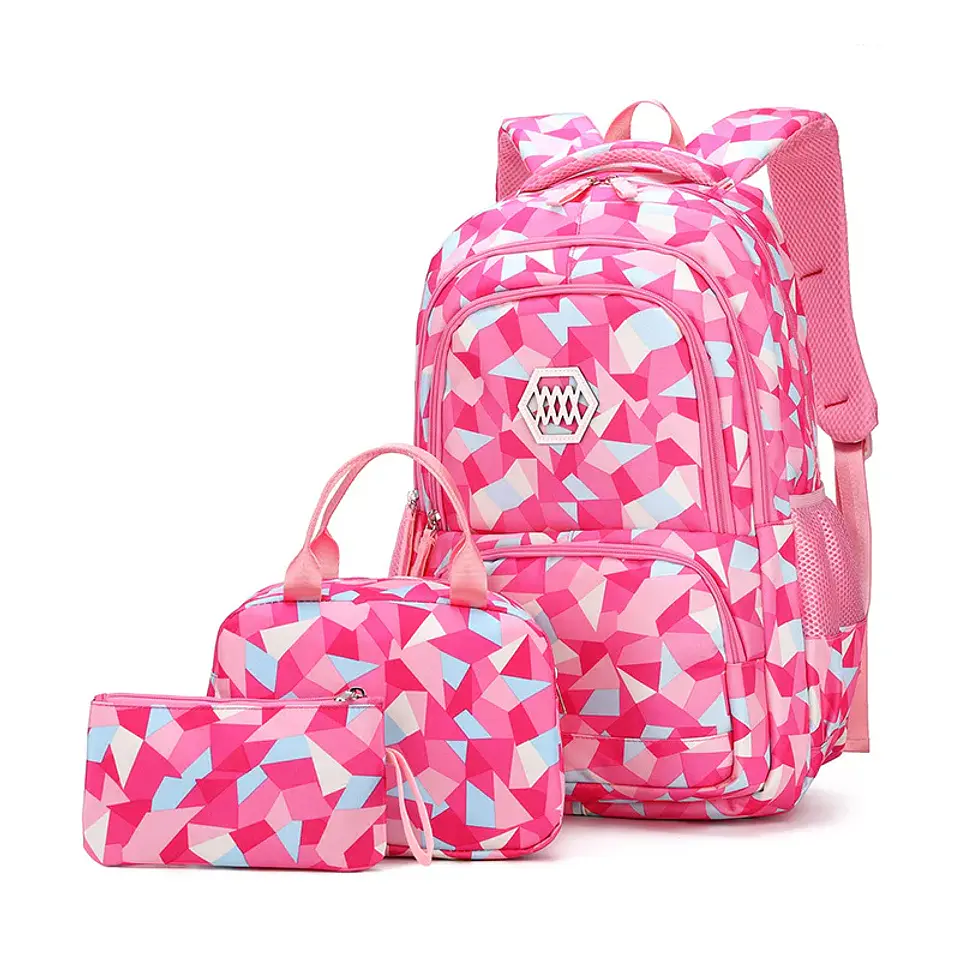 Geometric Print Waterproof Backpack – Girls 5