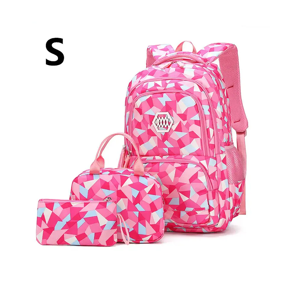Geometric Print Waterproof Backpack – Girls 6