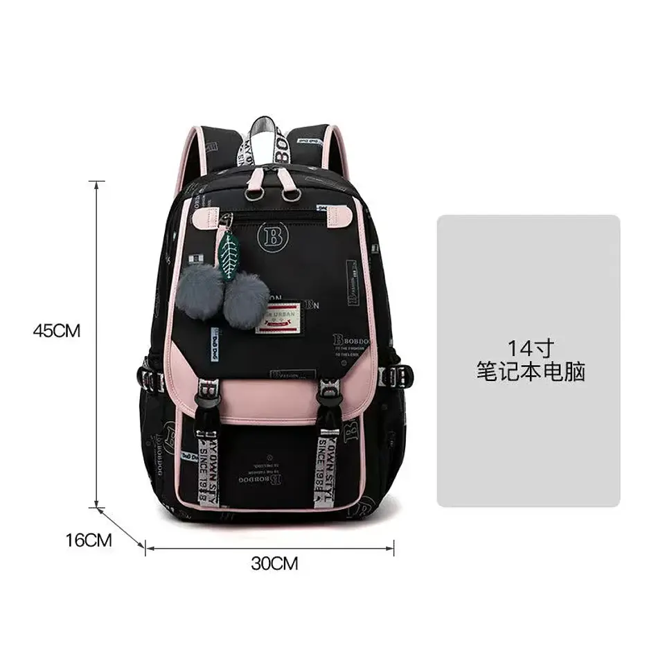 Large Canvas Backpack – Teen Girls School Bag 4