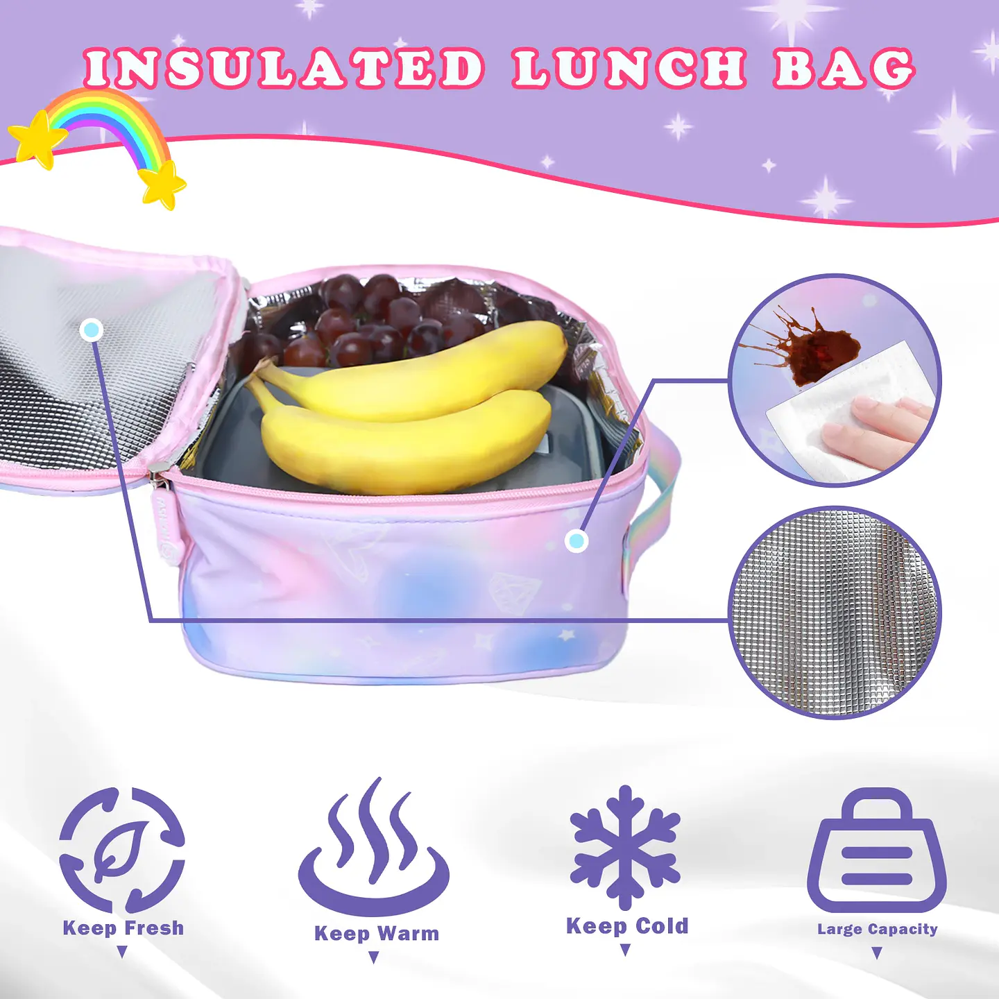Girls Backpack Set – Water-Resistant 3pcs 6