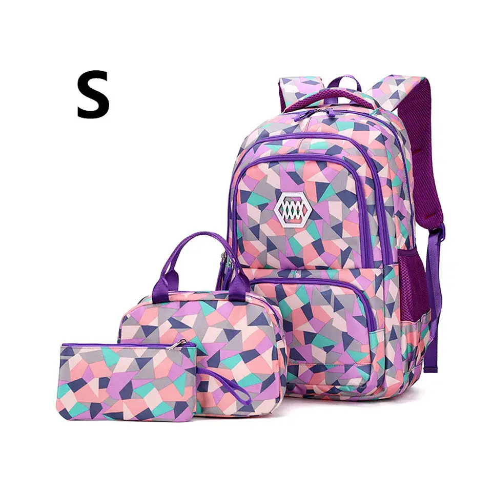 Geometric Print Waterproof Backpack – Girls 7