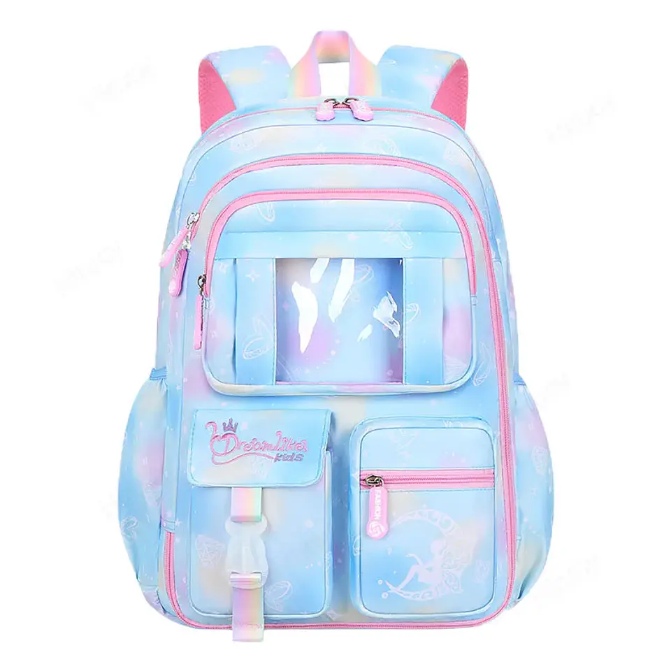Candy Color Girls Backpack – Side-Open Design 7