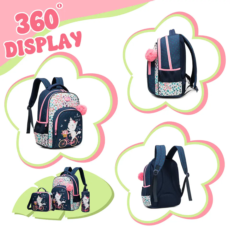 Floral Backpack Set – Lunch Bag & Pencil Case 5