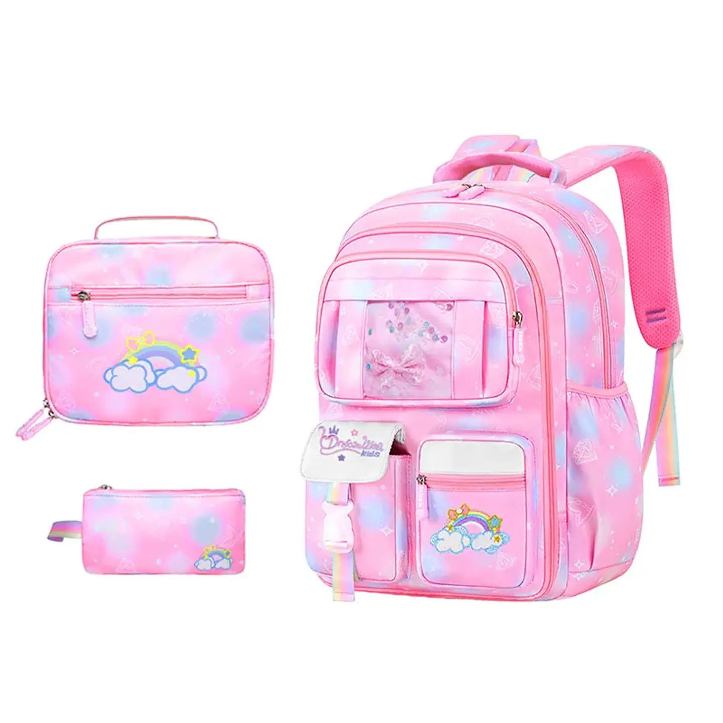Girls Backpack Set – Water-Resistant 3pcs 8