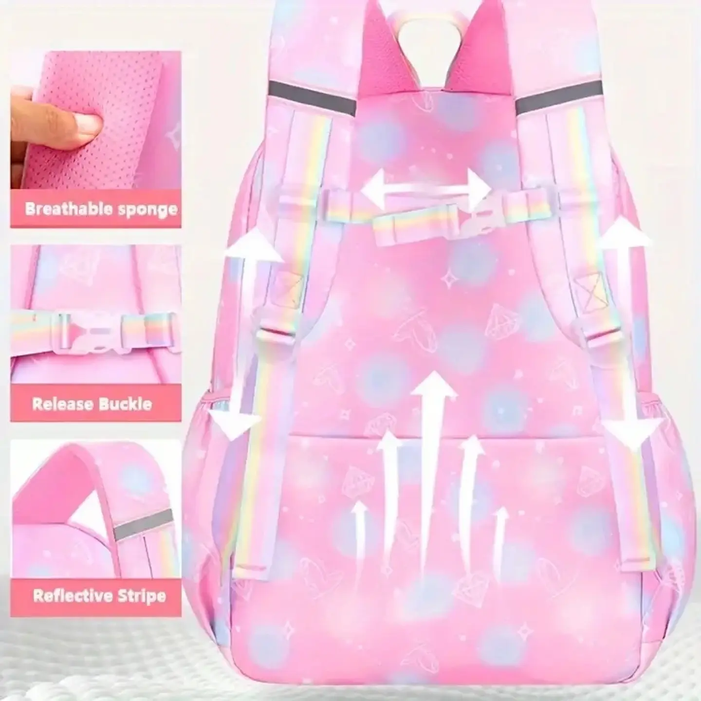 Candy Color Girls Backpack – Side-Open Design 10