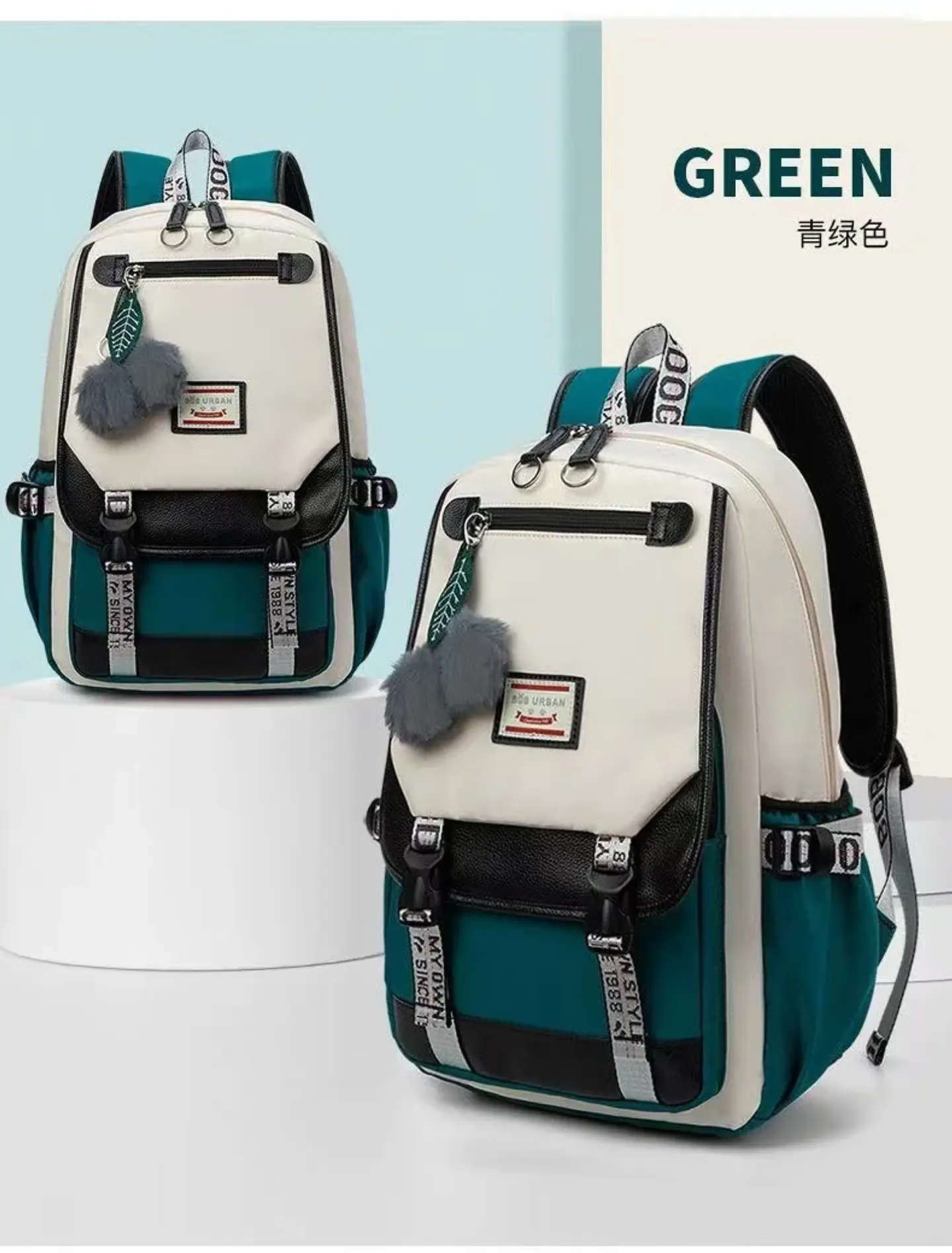Large Canvas Backpack – Teen Girls School Bag 15