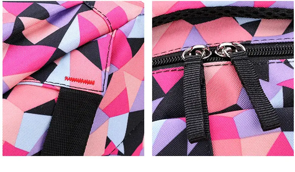 Geometric Print Waterproof Backpack – Girls 26