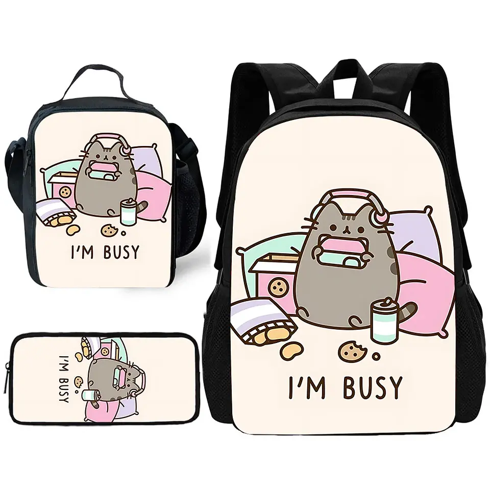 Kawaii Cat Backpack Set II – Lunch Bag & Pencil 33