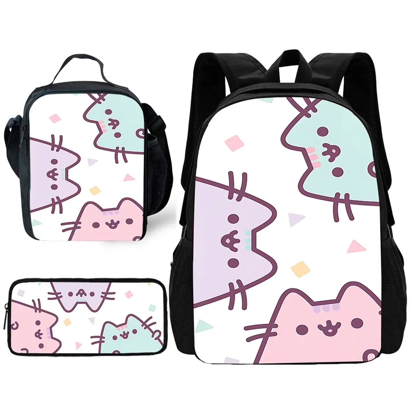 Kawaii Cat Backpack Set II – Lunch Bag & Pencil 34