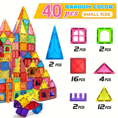 Magnetic Building Block Set – 40 Pieces