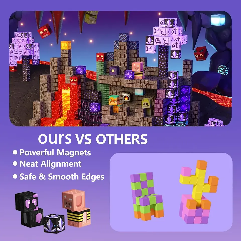 Magnetic Castle Cube Building Set – Mine World 5