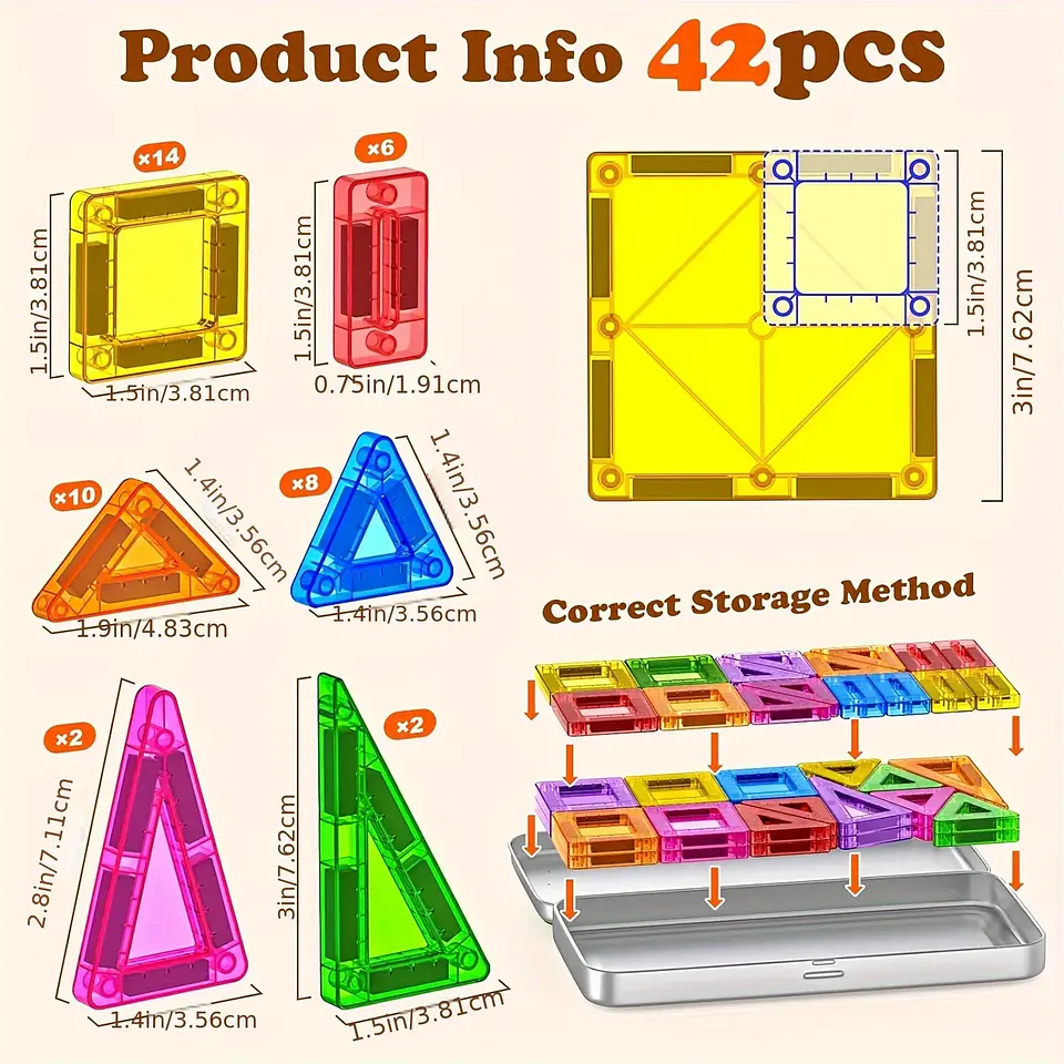 Mini Magnetic Building Block Set – Travel Size 6