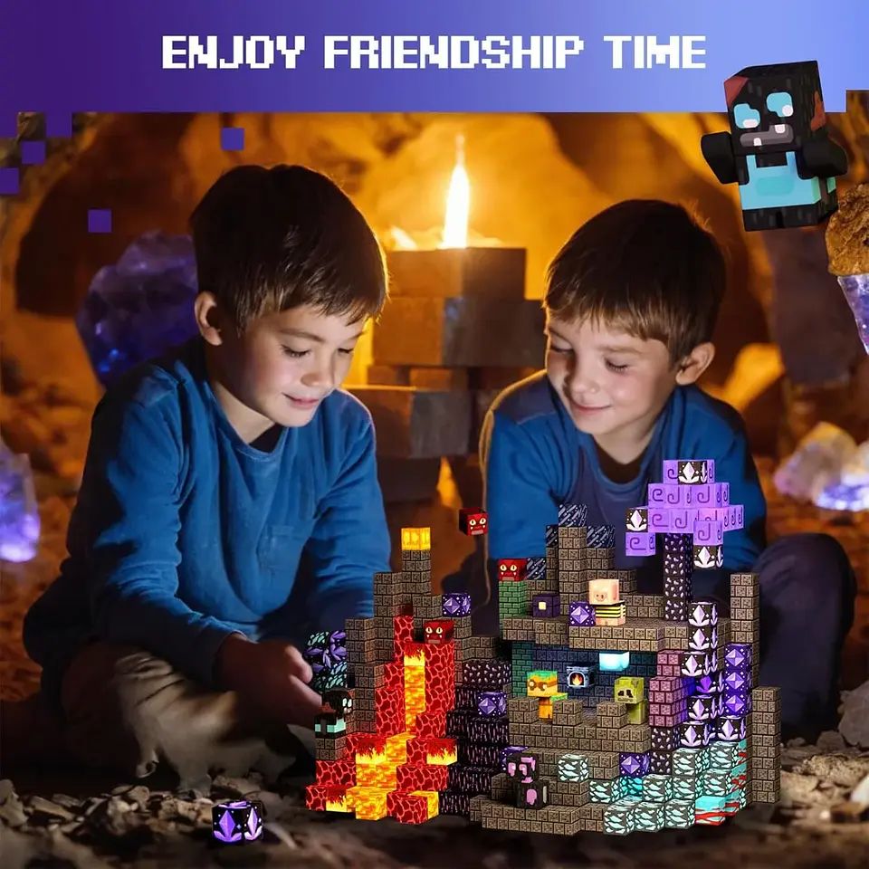 Magnetic Castle Cube Building Set – Mine World 6