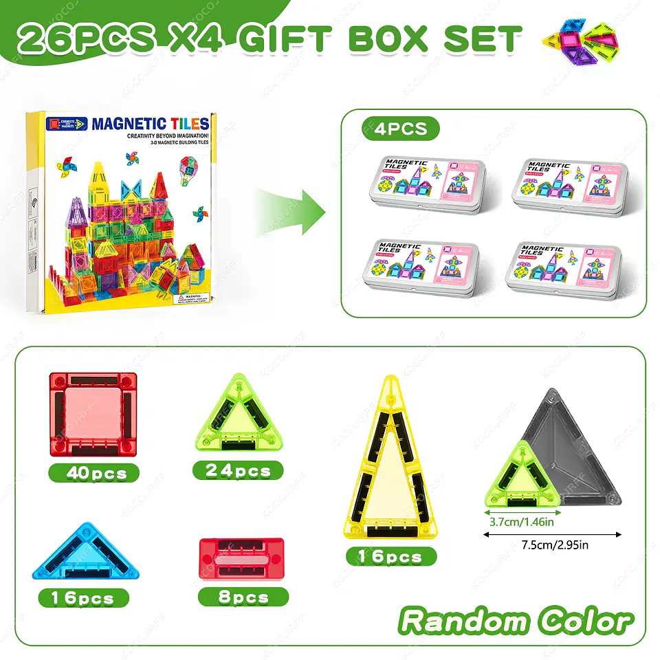 Mini Magnetic Building Block Set – Travel Size 8