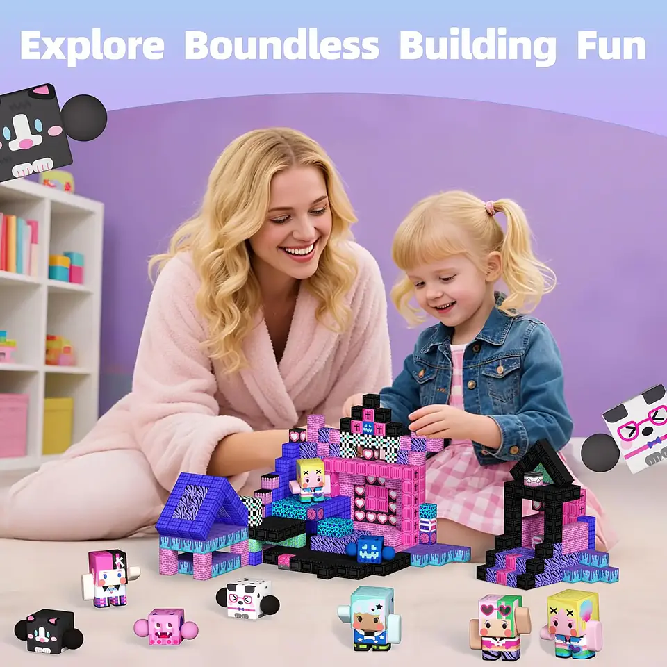 Magnetic Castle Villa Block Set – 6-Side STEM 12