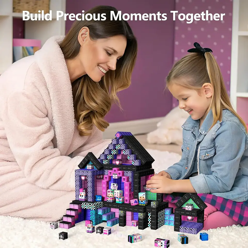 Magnetic Castle Villa Block Set – 6-Side STEM 13
