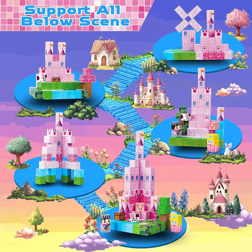 Princess Castle Magnetic Block Set – 96 Pieces 3