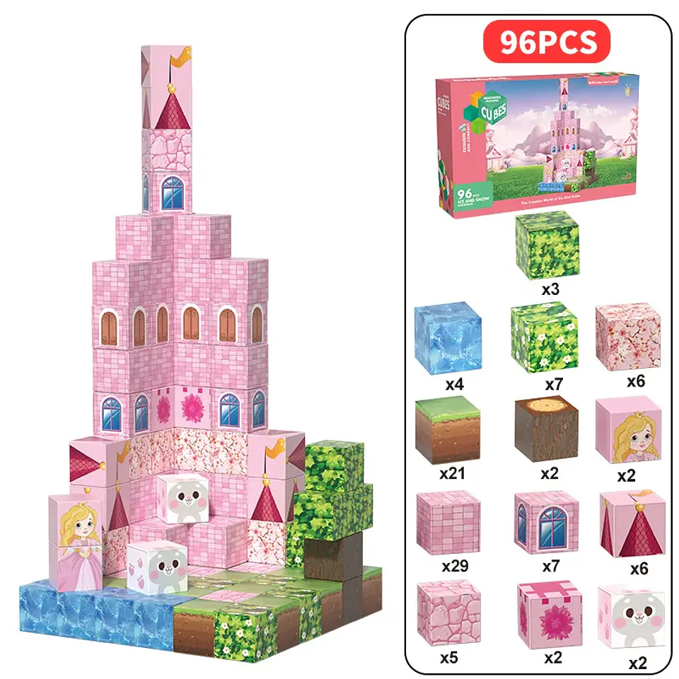 Princess Castle Magnetic Block Set – 96 Pieces 6