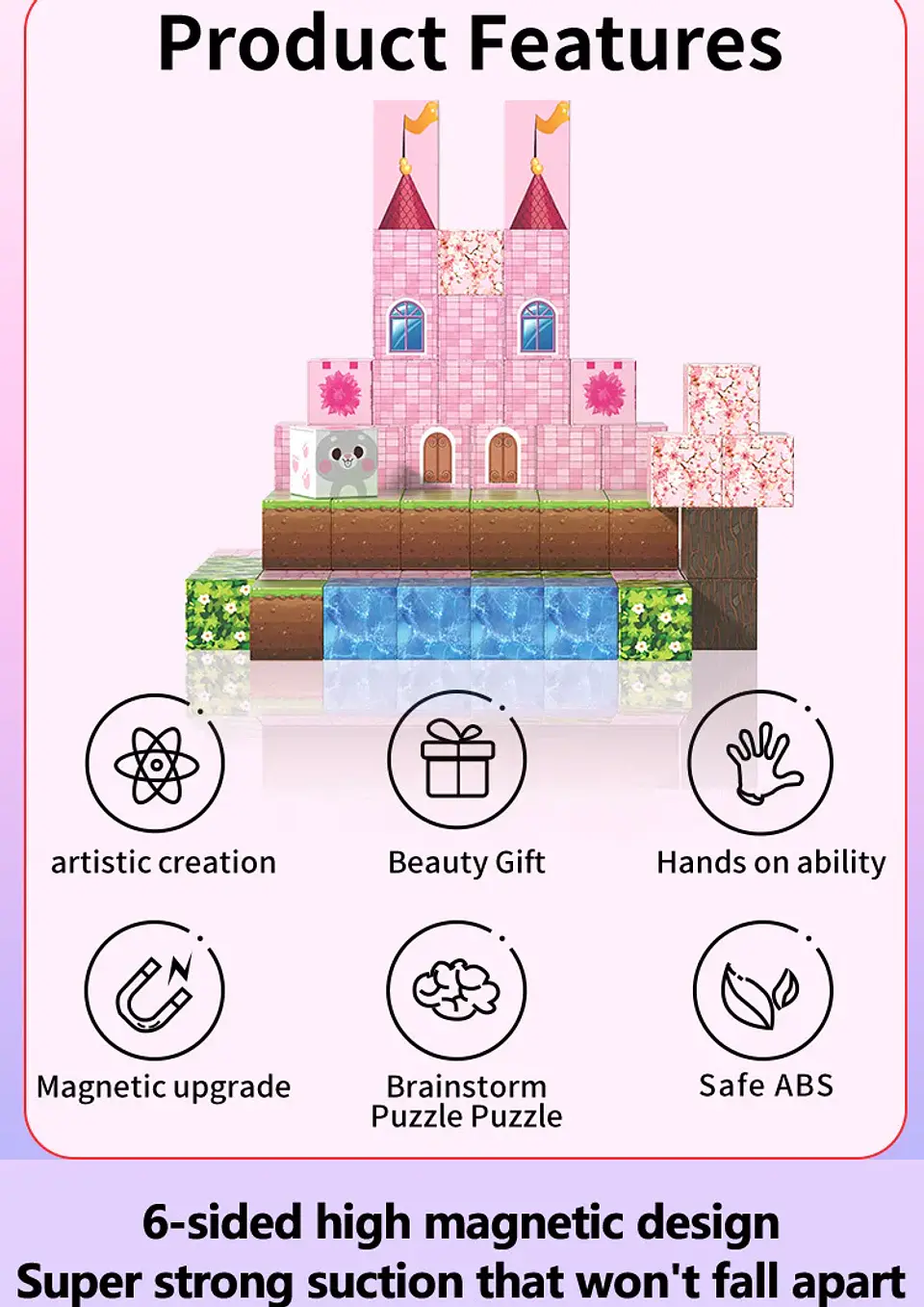 Princess Castle Magnetic Block Set – 96 Pieces 8