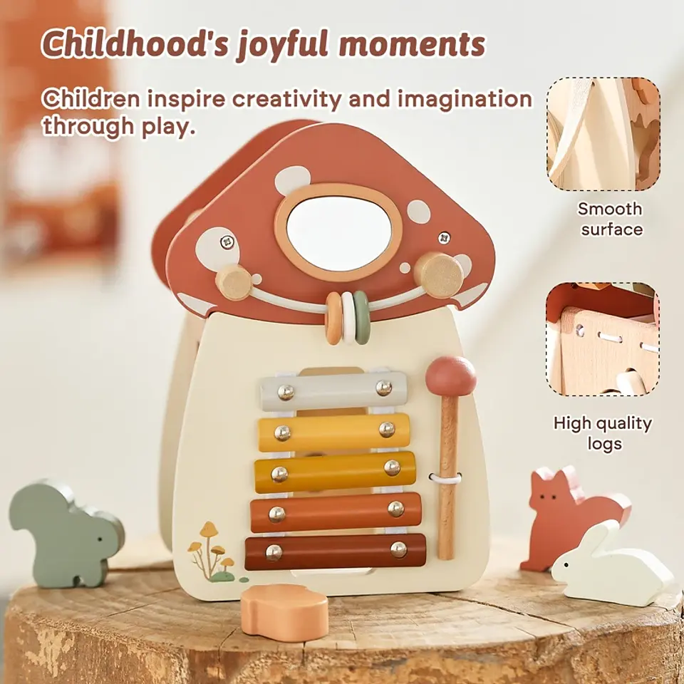 Montessori Mushroom Stacking Puzzle – 5-in-1 2