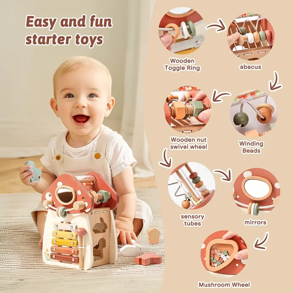Montessori Mushroom Stacking Puzzle – 5-in-1 3