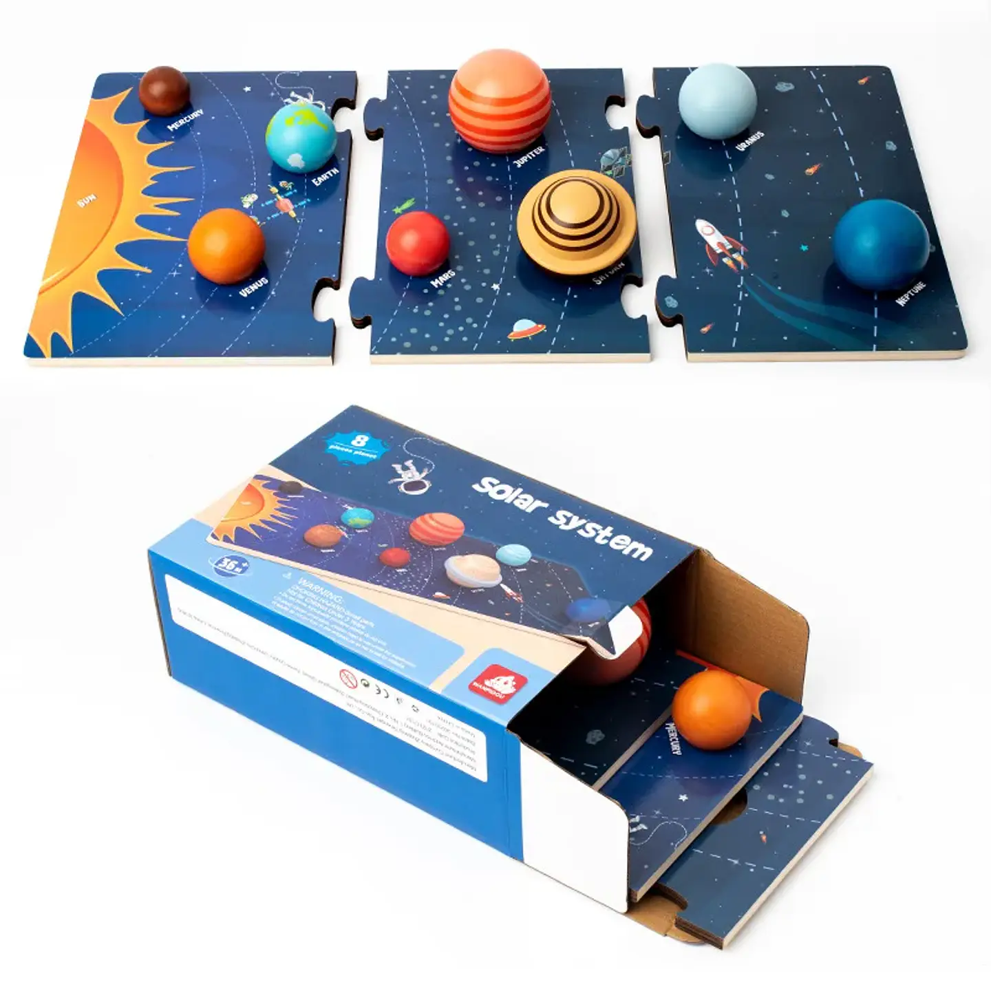 Montessori 3D Planets Puzzle Board – Solar System 5