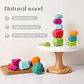 Rainbow Stone Stacking Set – Wooden Balancing Game - thumbnail 2