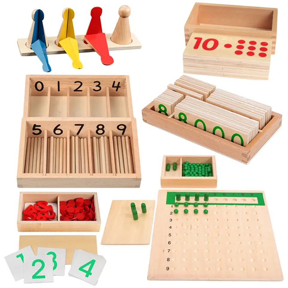Montessori Wooden Math Set – Geometry & Fractions 1