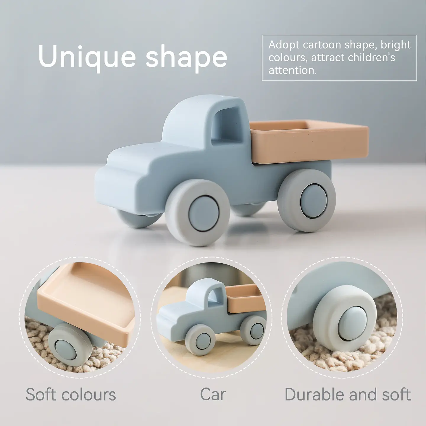 Silicone Teether Car Toy – BPA-Free for Babies 2