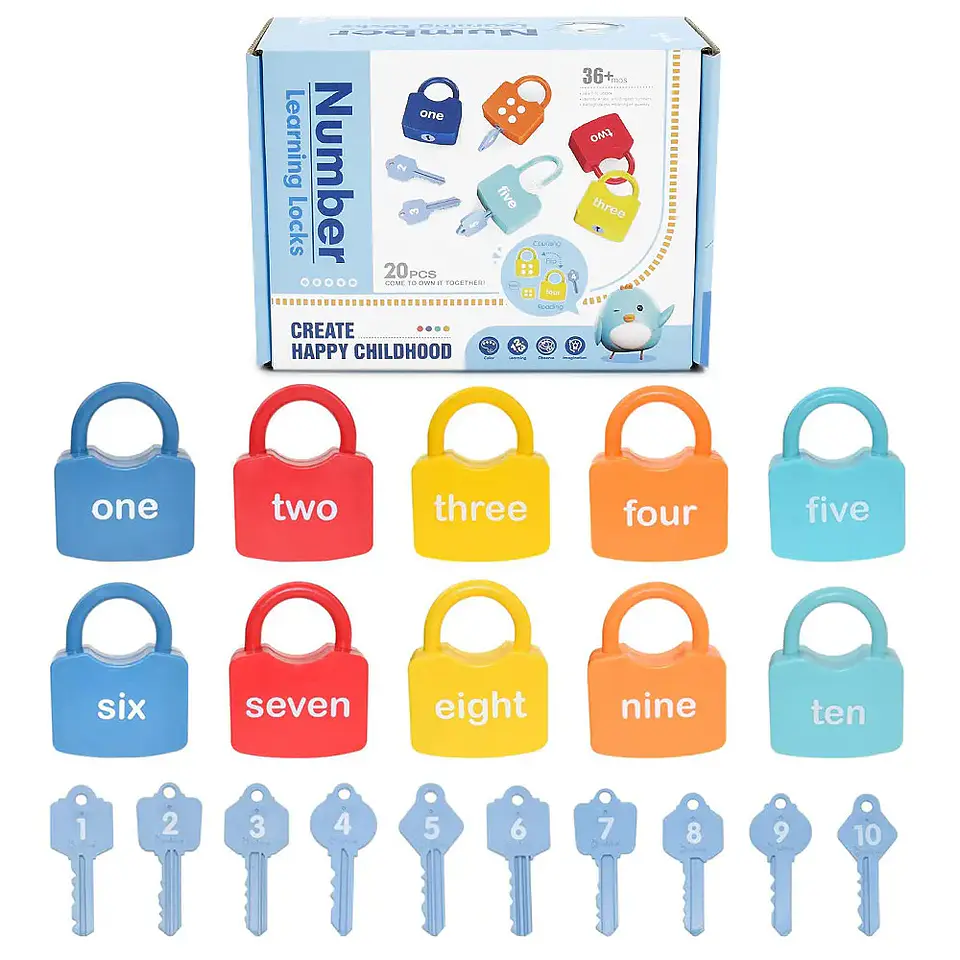 Alphabet Lock & Key Toy Set – Number Matching 1