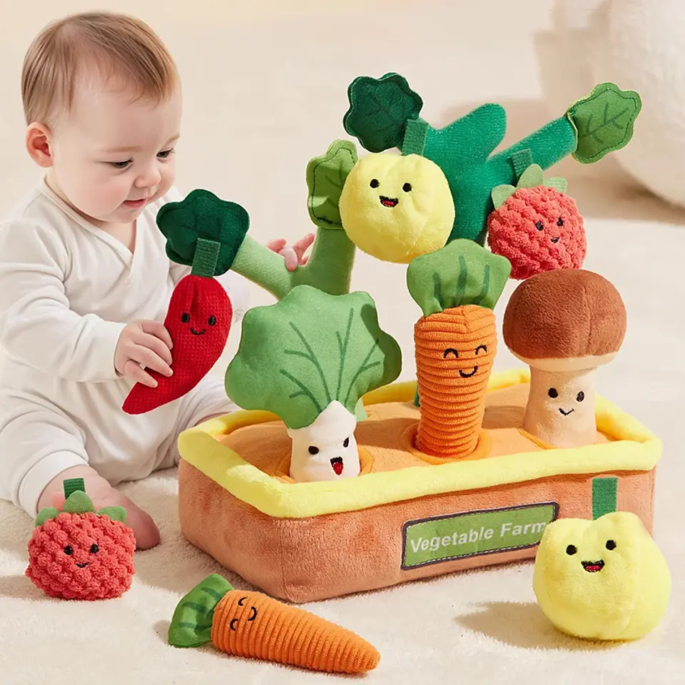 Plush Carrot Pulling Toy – Montessori Sensory Play 2