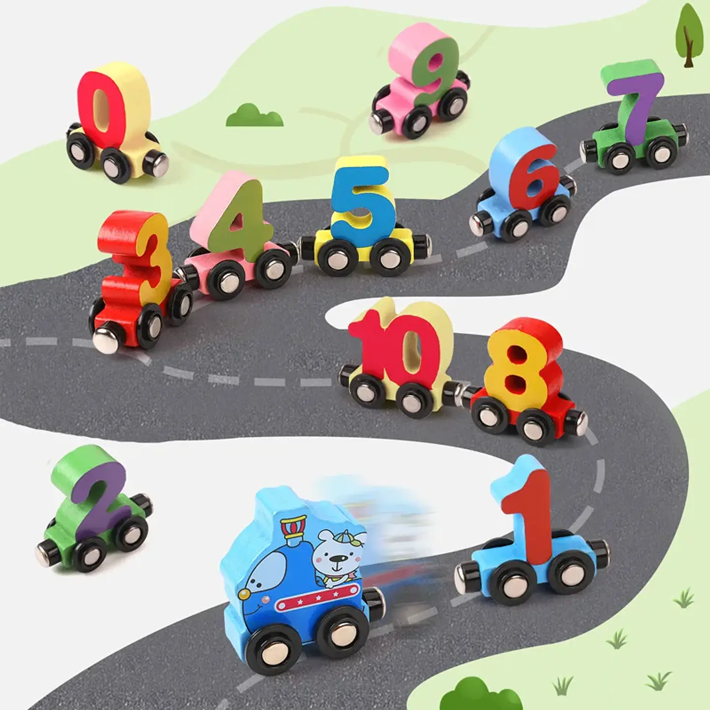 Magnetic Wooden Train Set – Letters & Numbers 2