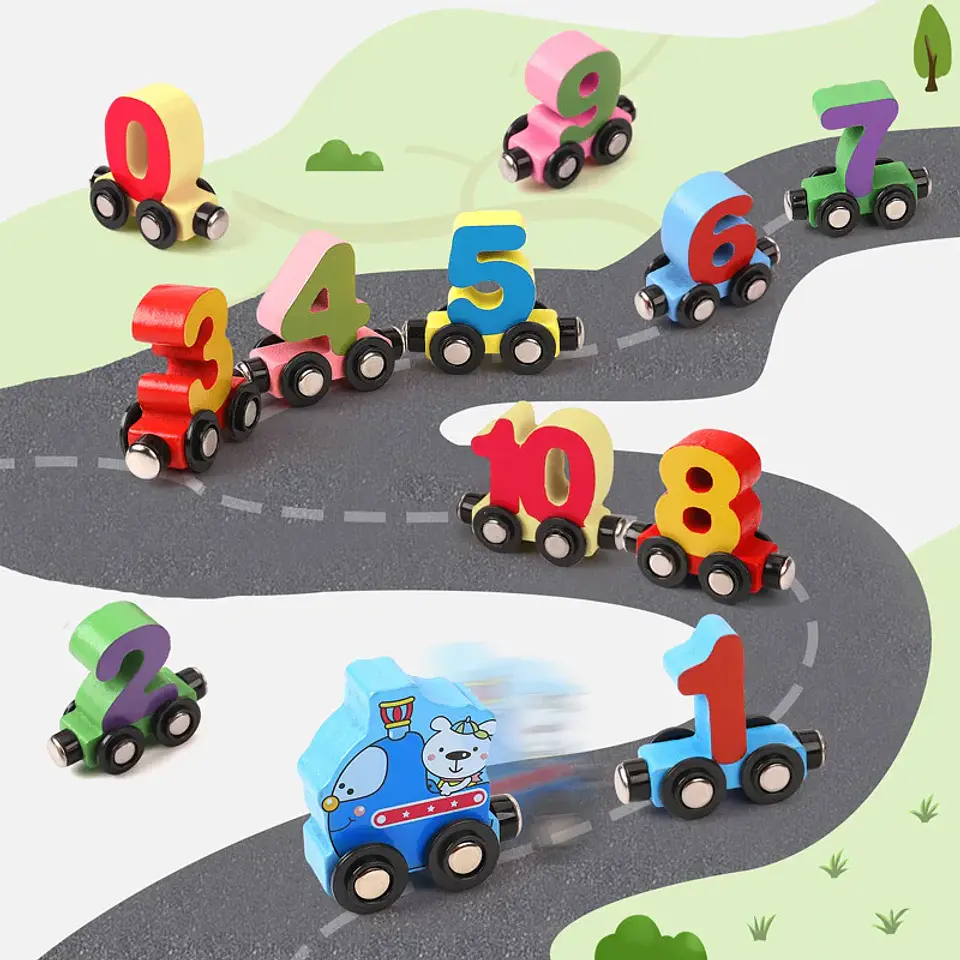 Magnetic Wooden Train Set – Letters & Numbers 2