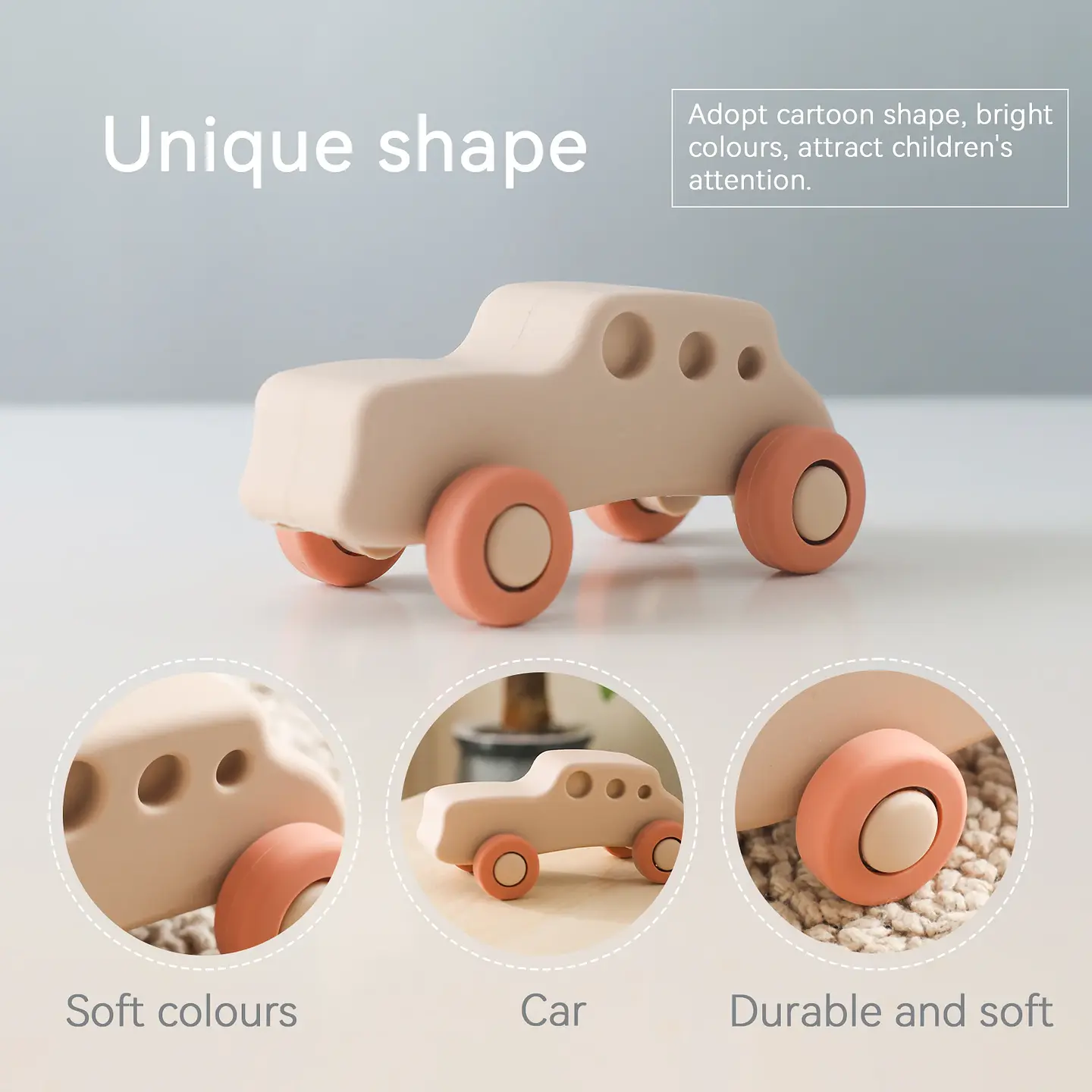 Silicone Teether Car Toy – BPA-Free for Babies 4