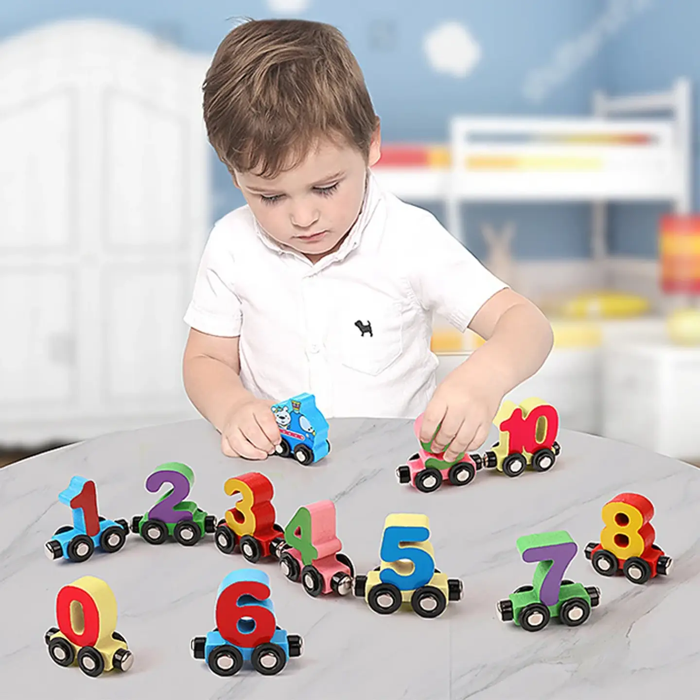Magnetic Wooden Train Set – Letters & Numbers 3