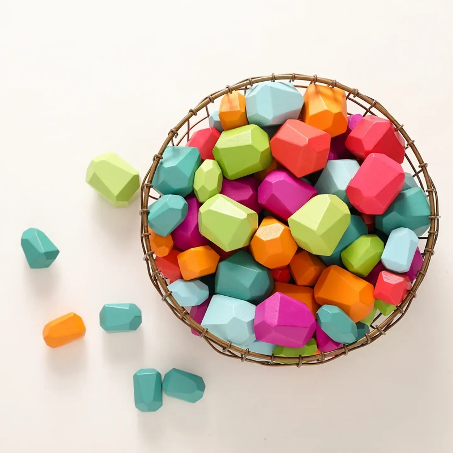 Rainbow Stone Stacking Set – Wooden Balancing Game 5