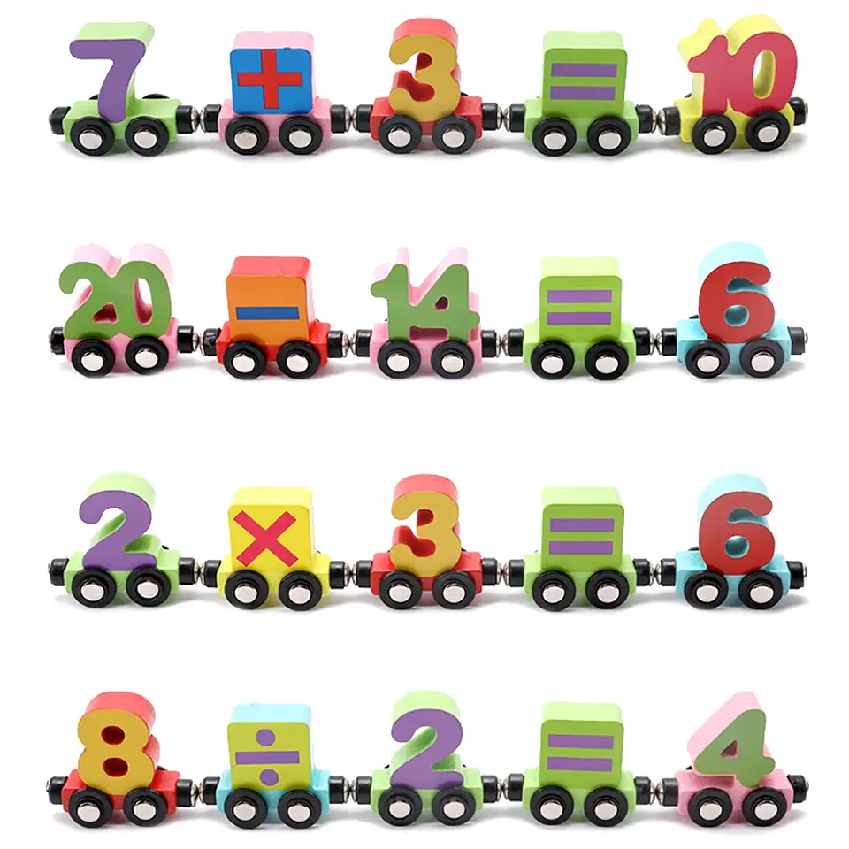 Magnetic Wooden Train Set – Letters & Numbers 4