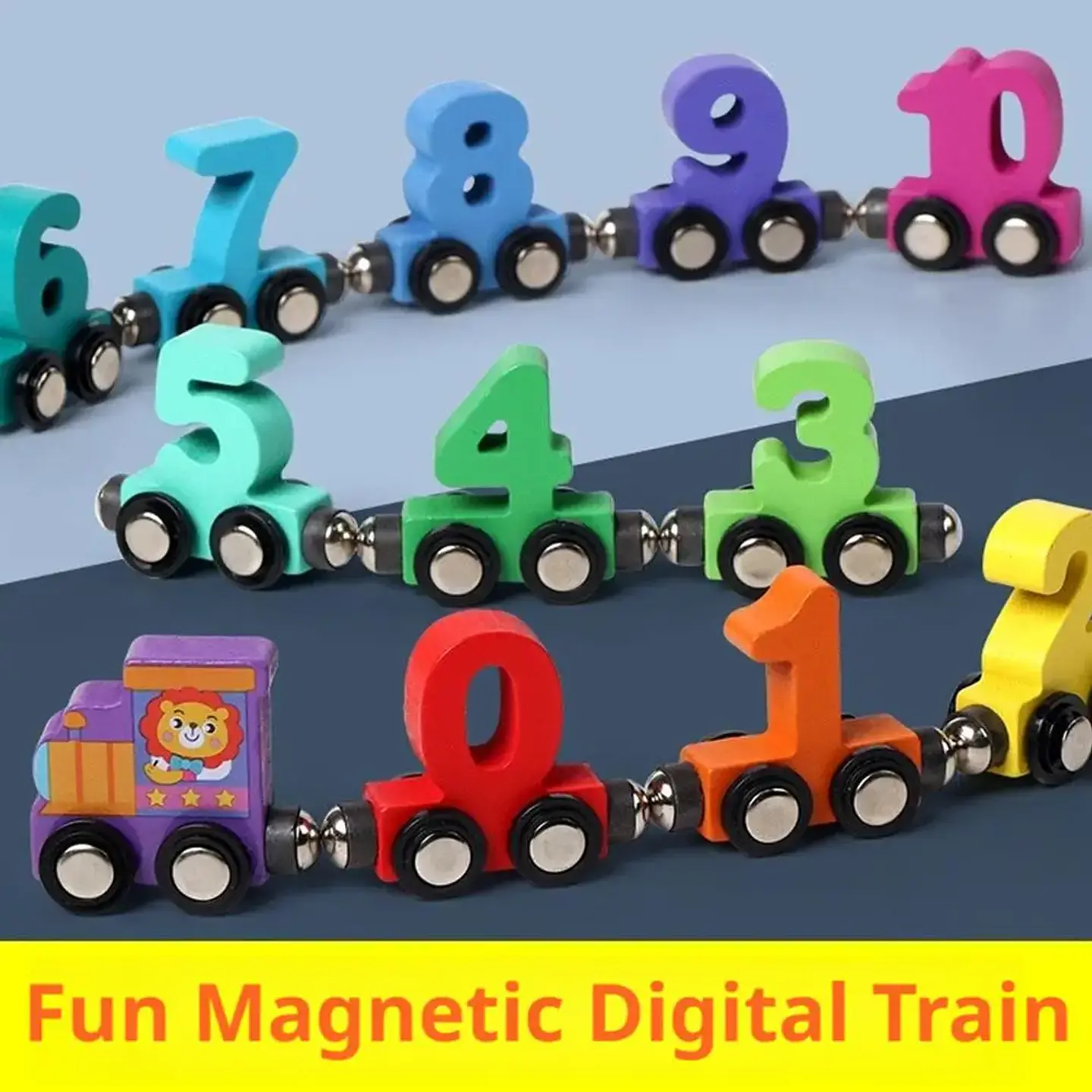Wooden Magnetic Number Train – Early Learning Toy 1