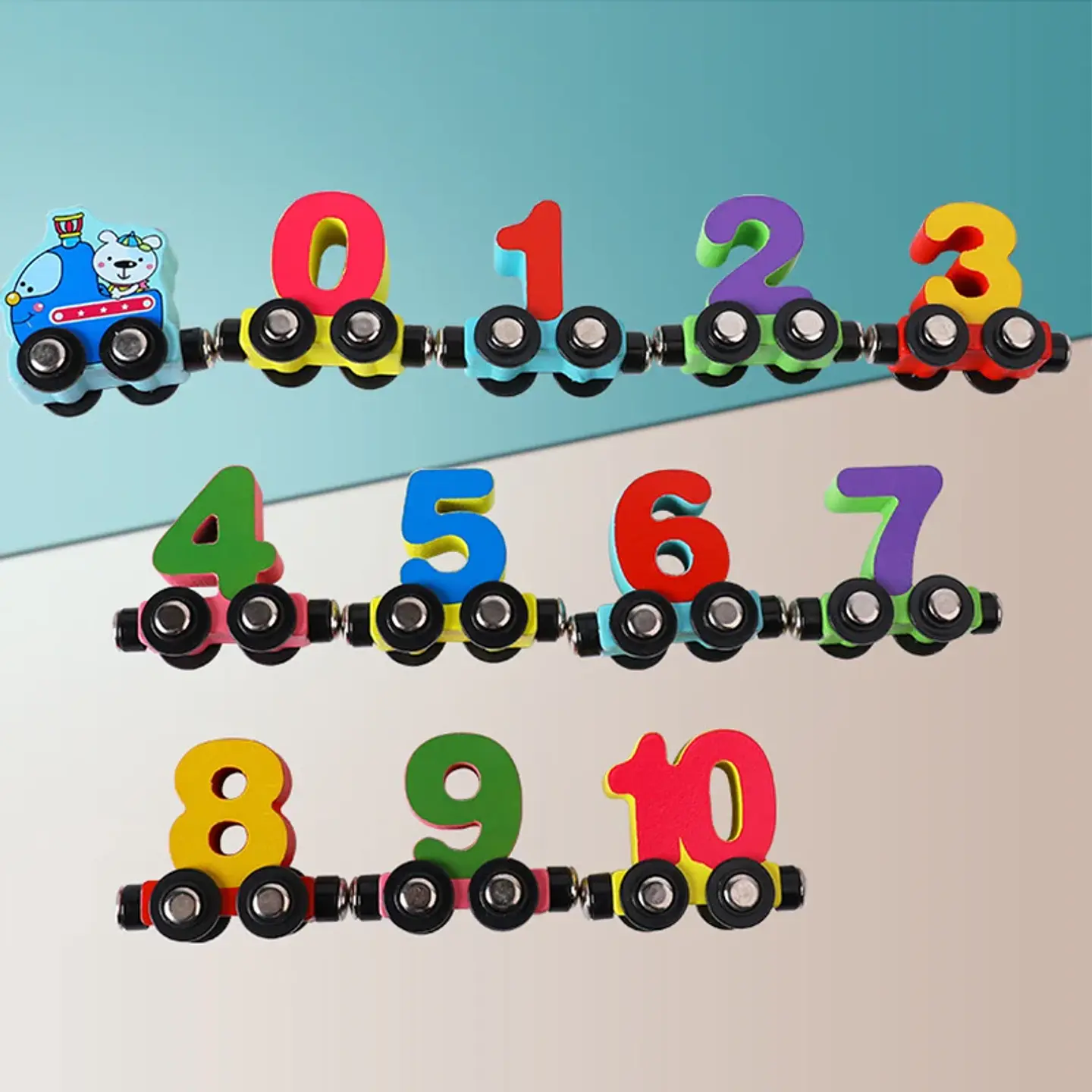 Magnetic Wooden Train Set – Letters & Numbers 5