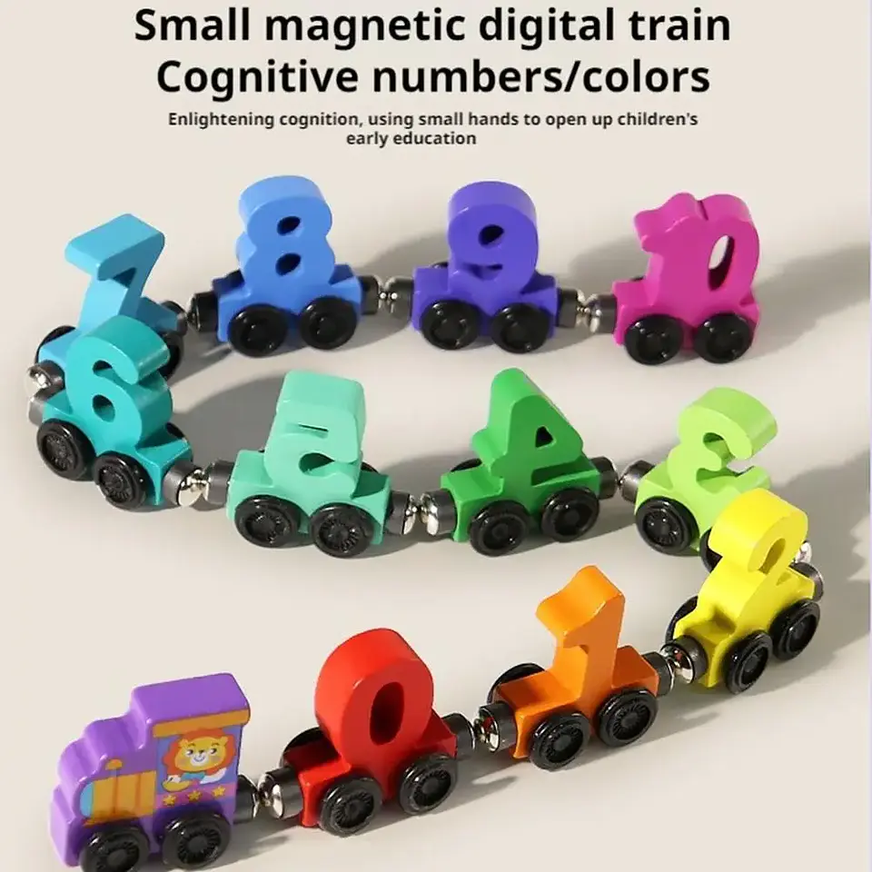 Wooden Magnetic Number Train – Early Learning Toy 2