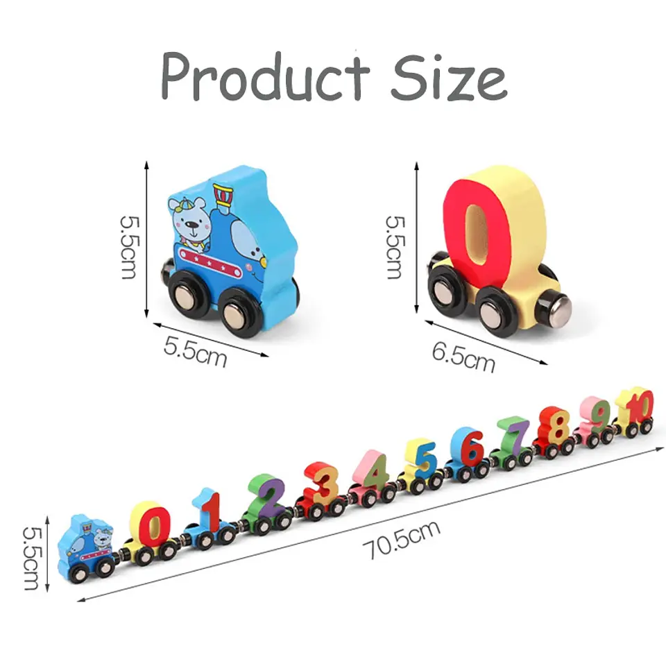 Magnetic Wooden Train Set – Letters & Numbers 6