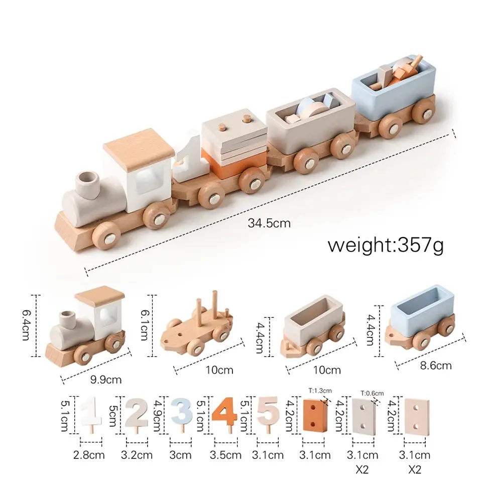 Montessori Wooden Pull Toy – Beads & Life Skills 9