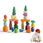 Rainbow Stone Stacking Set – Wooden Balancing Game - thumbnail 11