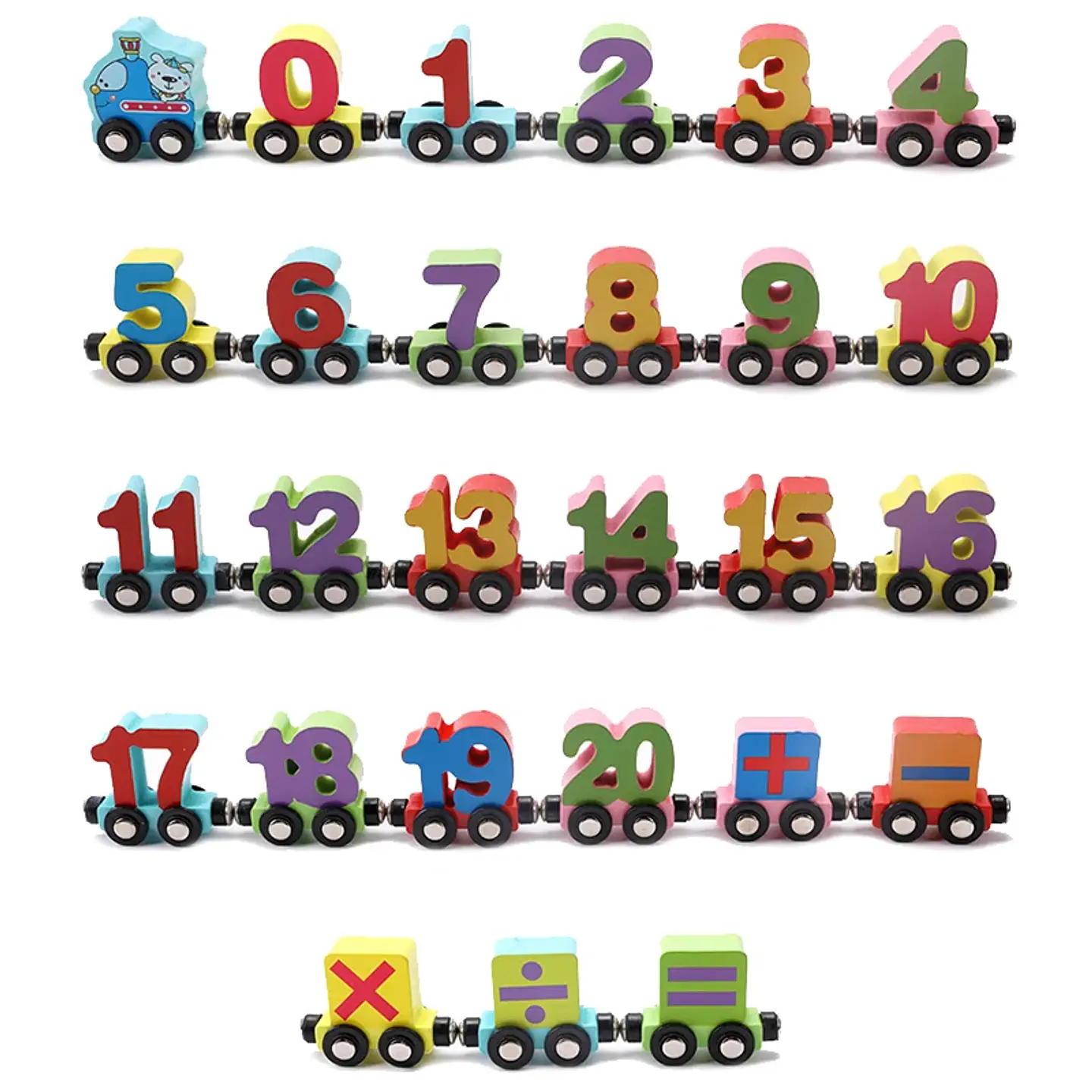 Magnetic Wooden Train Set – Letters & Numbers 7