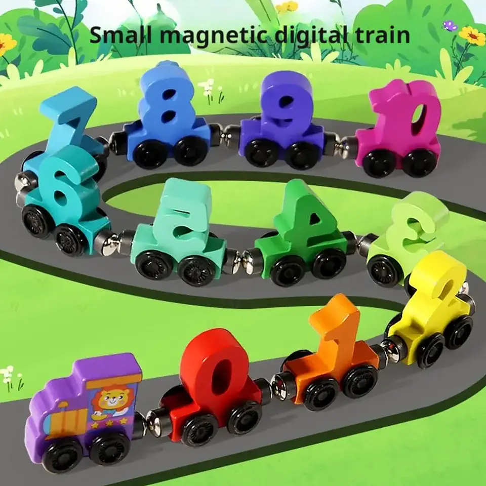 Wooden Magnetic Number Train – Early Learning Toy 3