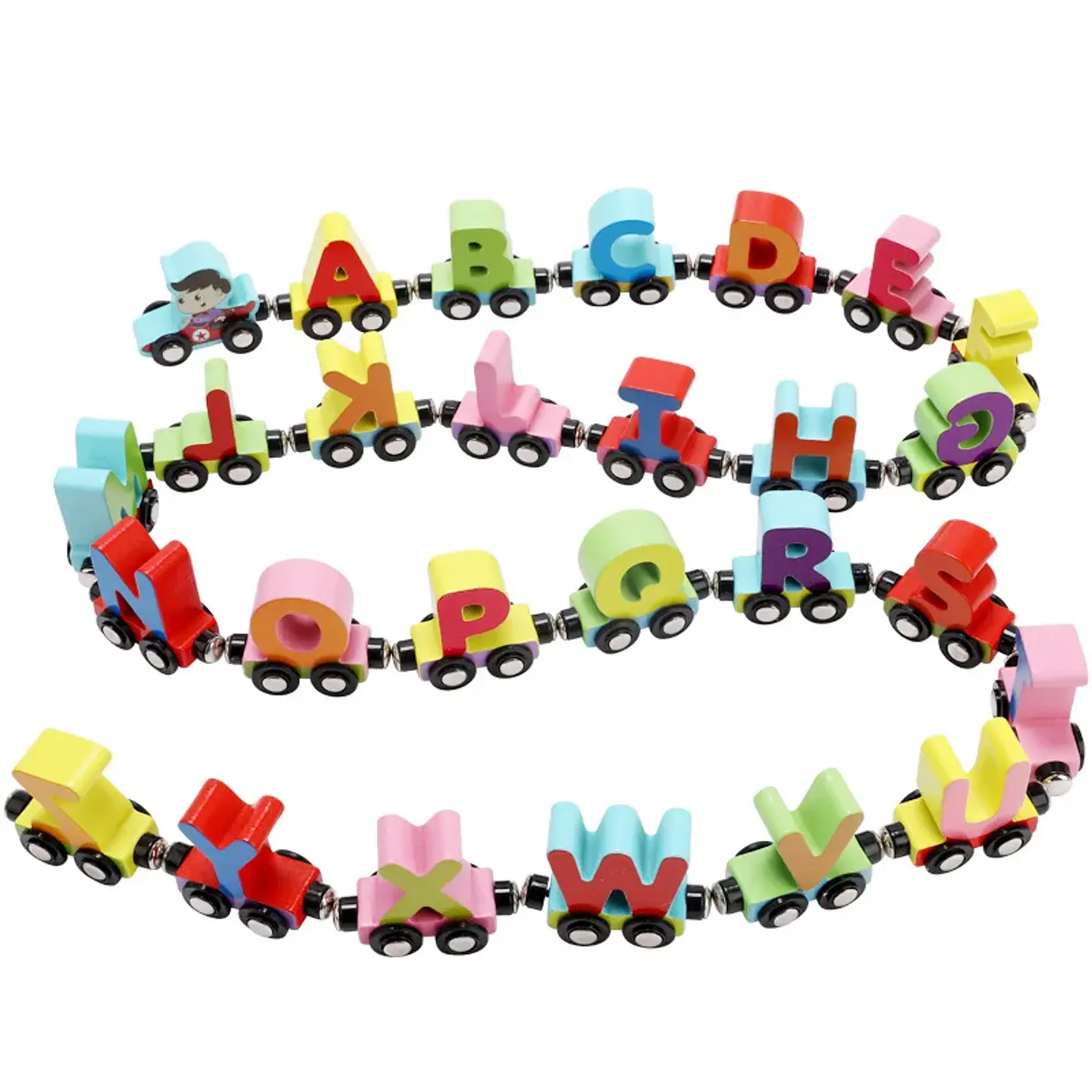 Magnetic Wooden Train Set – Letters & Numbers 8