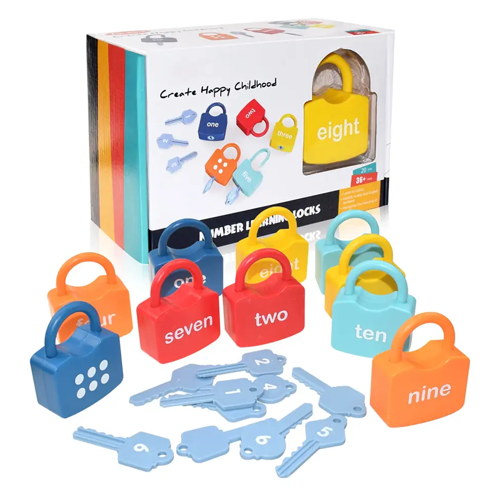 Alphabet Lock & Key Toy Set – Number Matching 8